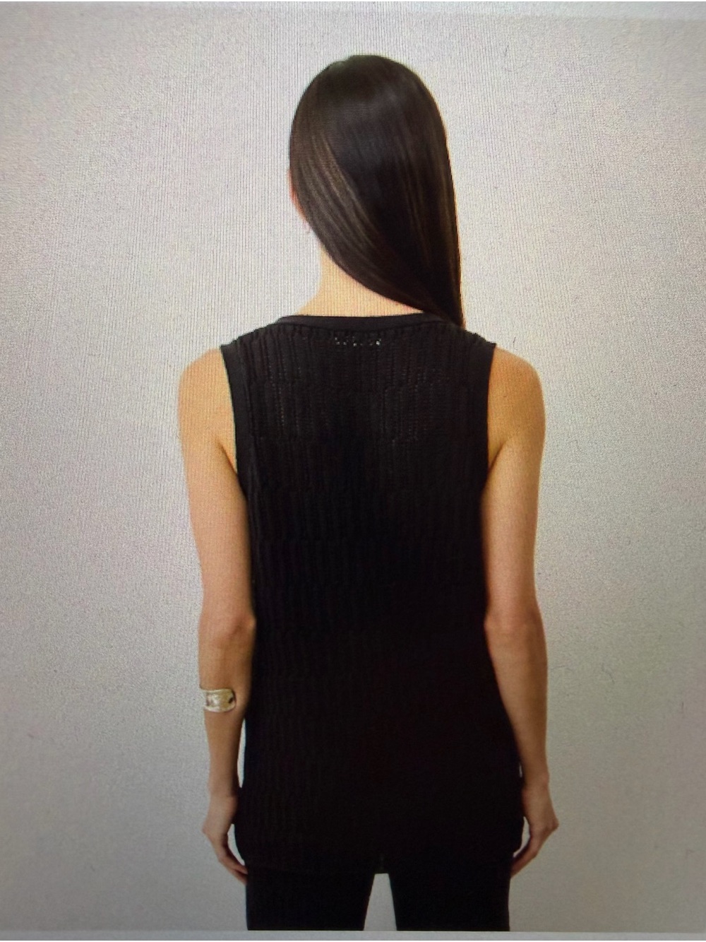 Marine Layer Sleeveless V-Neck Crochet Knit Top & Wide-Leg Pants - Black - Small - Picture 3 of 9